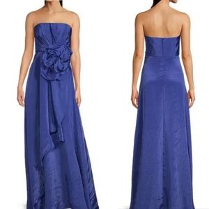 NWT Muse by Marchesa Bluebell Rosette Strapless Textured Organza Dress Sz 4